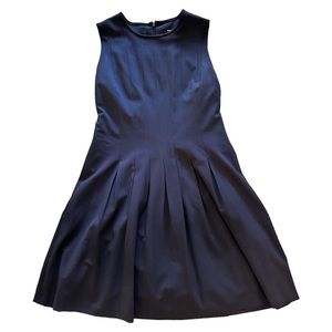 Navy Premise pleated fit and flare dress-10-Great for work